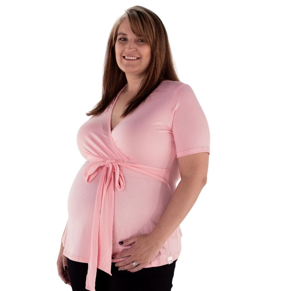 Breastfeeding - Friendly V - Neck Flare Maternity Top | Flowy & Functional - Moms Bliss