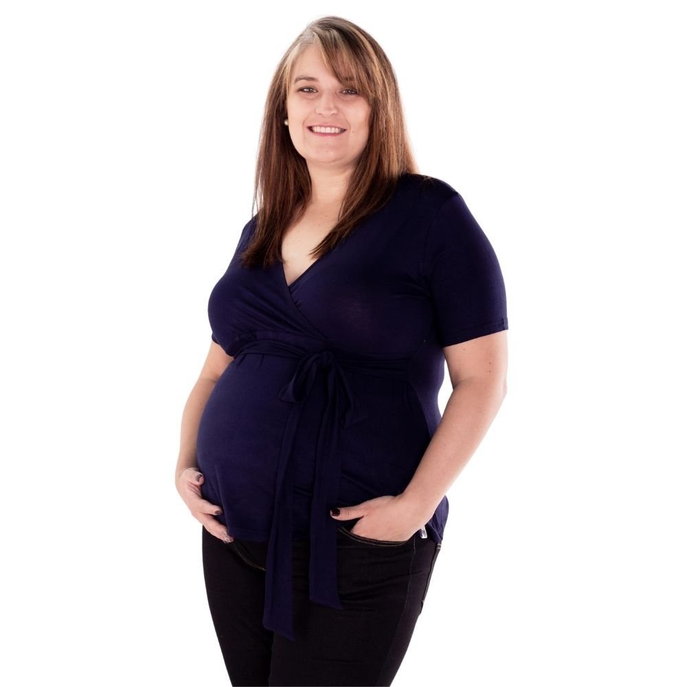 Breastfeeding - Friendly V - Neck Flare Maternity Top | Flowy & Functional - Moms Bliss