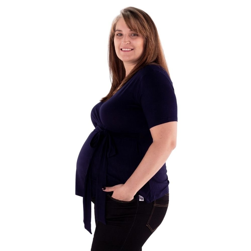 Breastfeeding - Friendly V - Neck Flare Maternity Top | Flowy & Functional - Moms Bliss