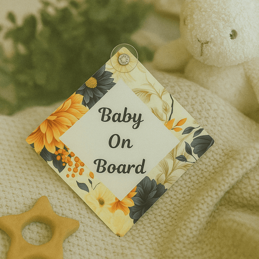 Baby On Board Sign - Floral Sunrise - Moms Bliss