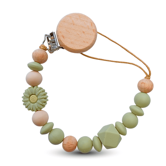 Silicone and Wood Dummy Clip - Wildflowers - Moms Bliss